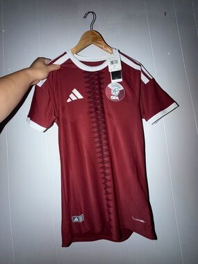 Men's Short Sleeve Qatar National Team Maroon Soccer Jersey